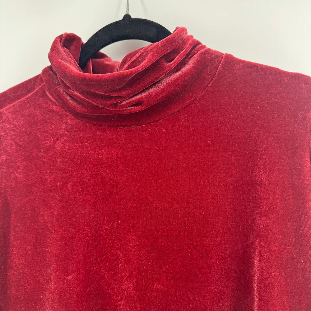 Soft Surroundings Velvet Turtleneck Tunic Blouse - Womens Size Medium - Burgundy - Picture 4 of 8